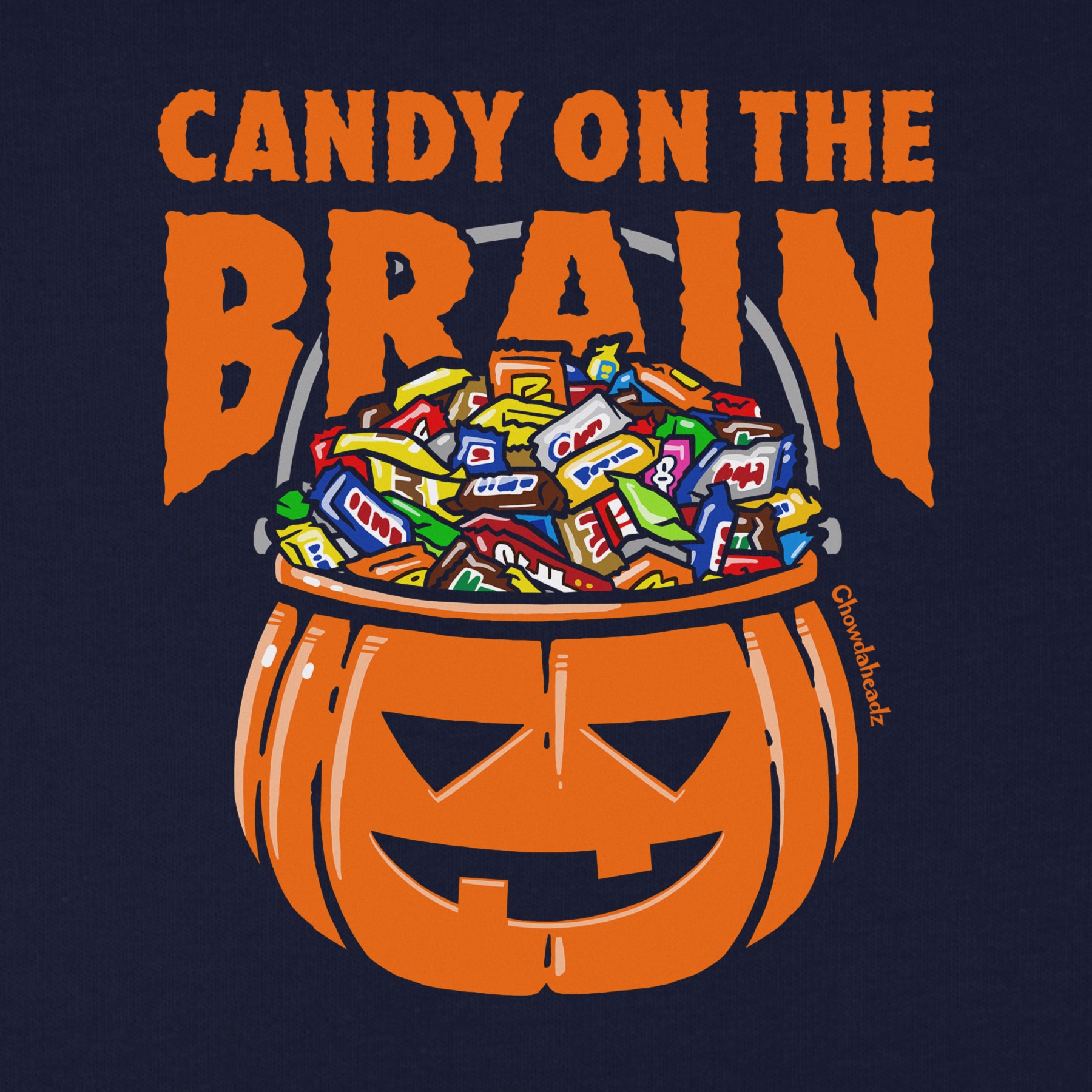Candy On The Brain Halloween Youth Hoodie - Chowdaheadz