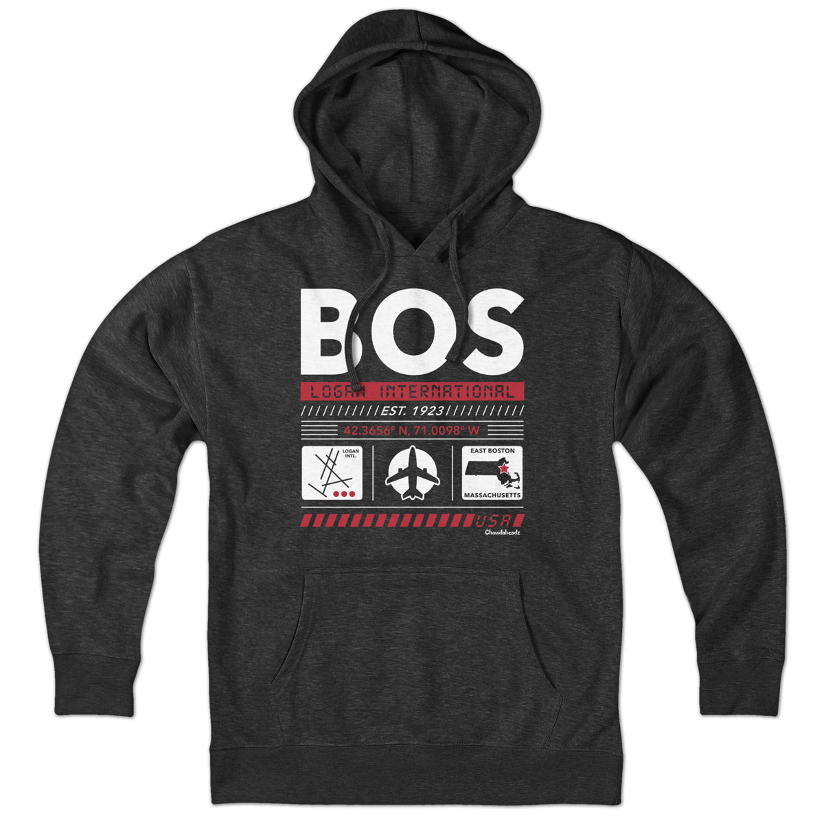 BOS Airport Code Hoodie Chowdaheadz