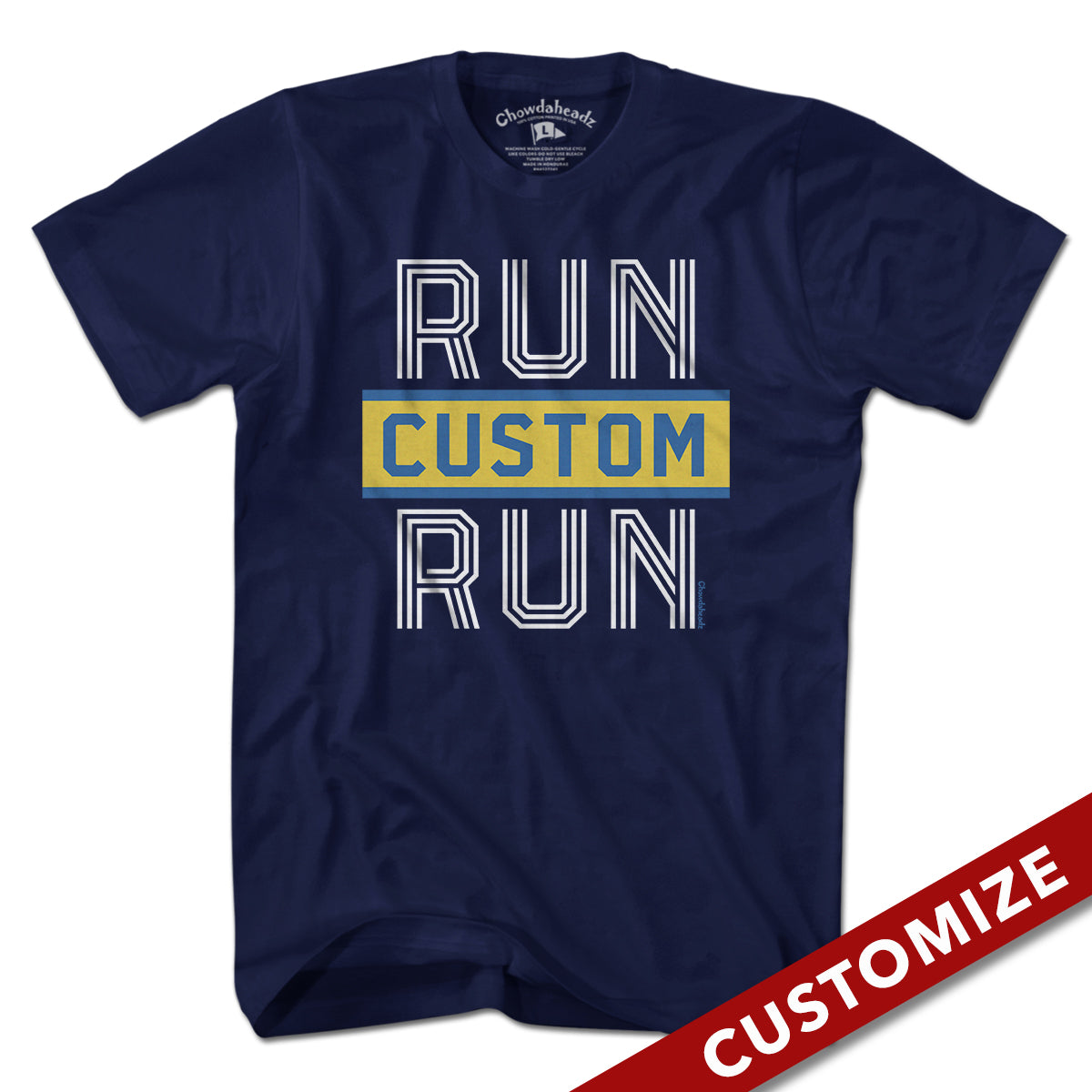 Run Custom Name Run Marathon T-Shirt – Chowdaheadz
