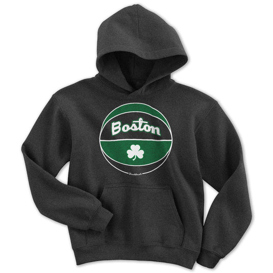 Boston Black And Green Basketball Youth Hoodie