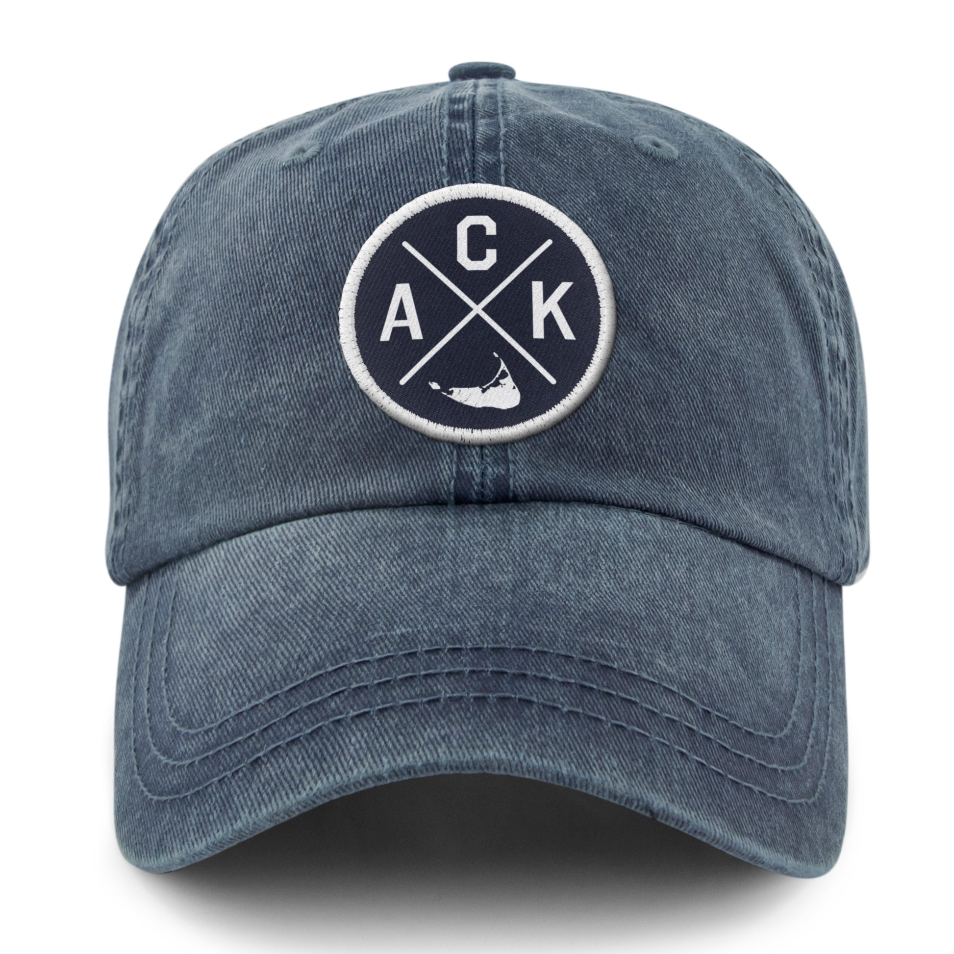 Nantucket ACK Emblem Washed Dad Hat - Chowdaheadz