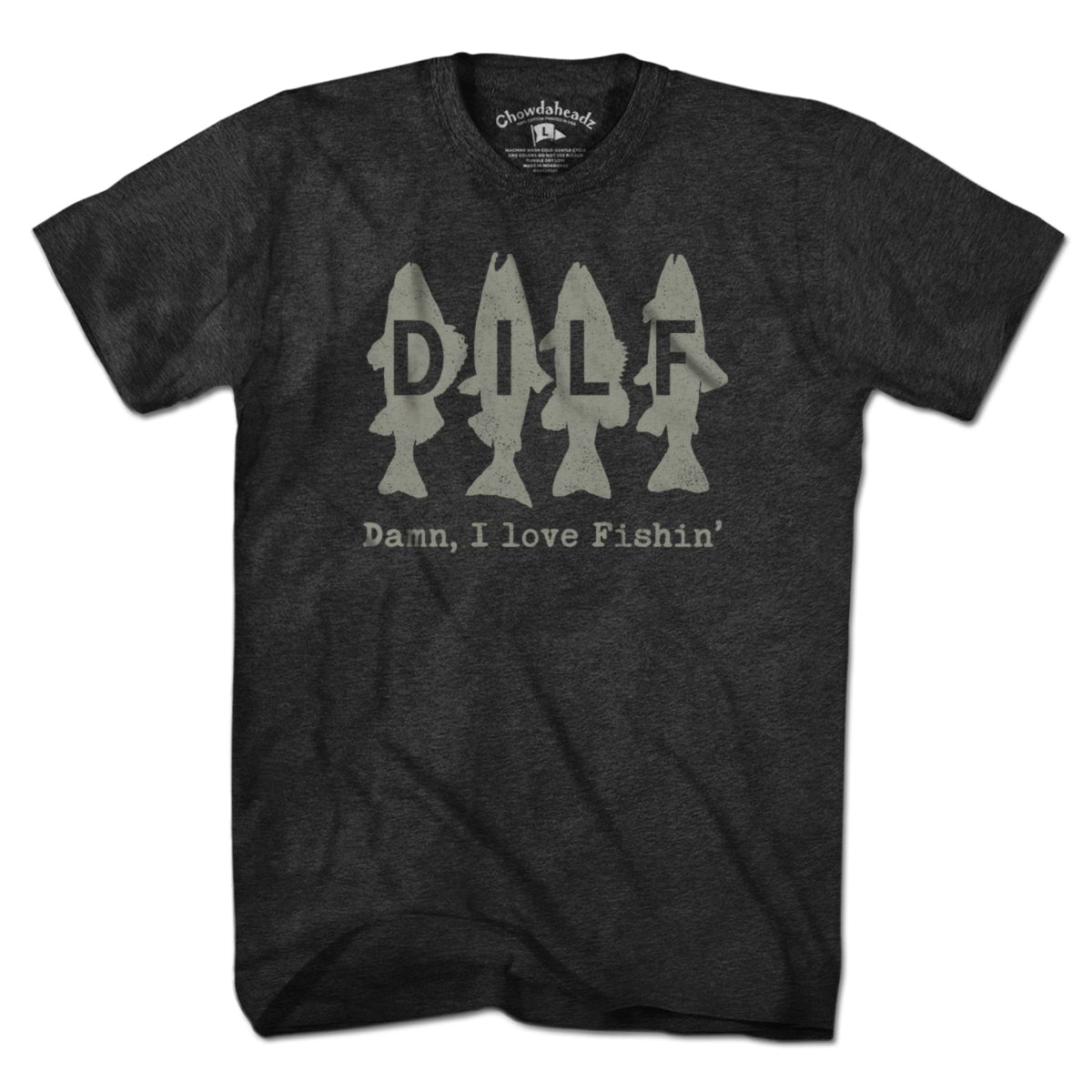 Dilf - Damn I Love Fishin' T-Shirt T-Shirt / Charcoal / S