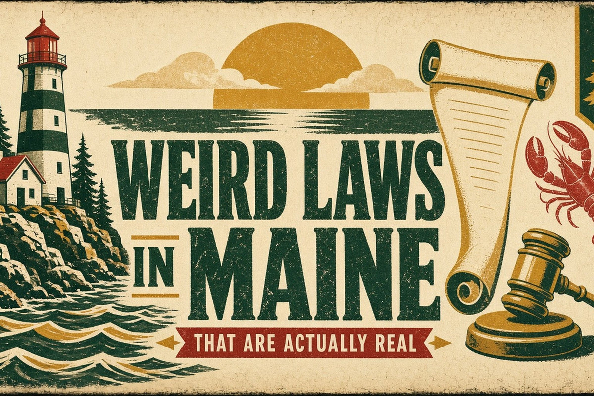 Weird Laws in Maine That Are Actually Real — vintage WPA travel poster style header