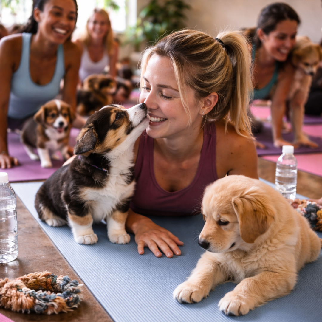 Stretch, Snuggle, Repeat: Puppy Yoga with Sweet Paws Rescue