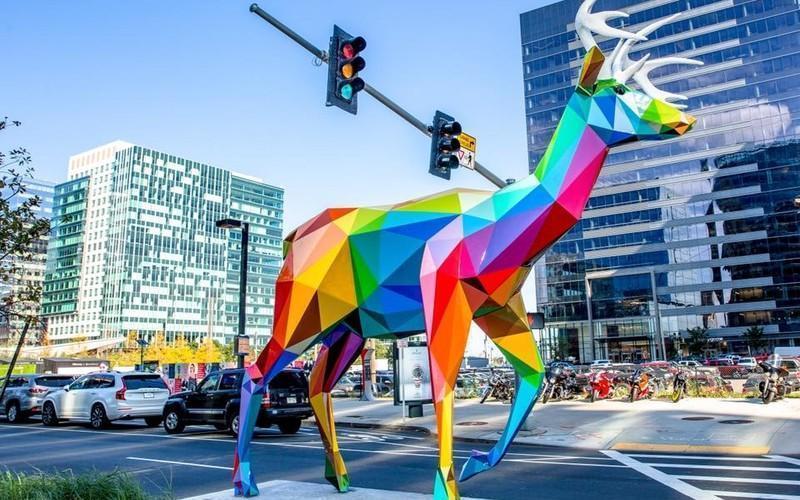 New Sculpture Series Splashes Boston's Seaport With Color