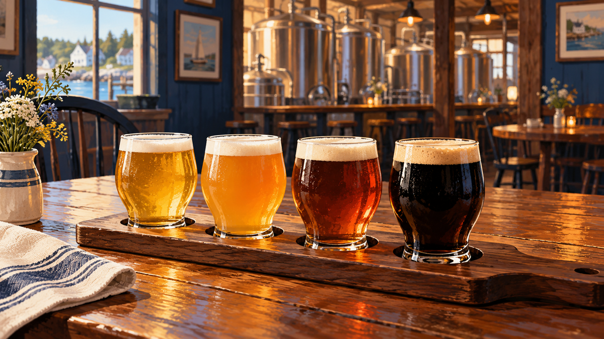 Original illustration of an unbranded craft beer flight