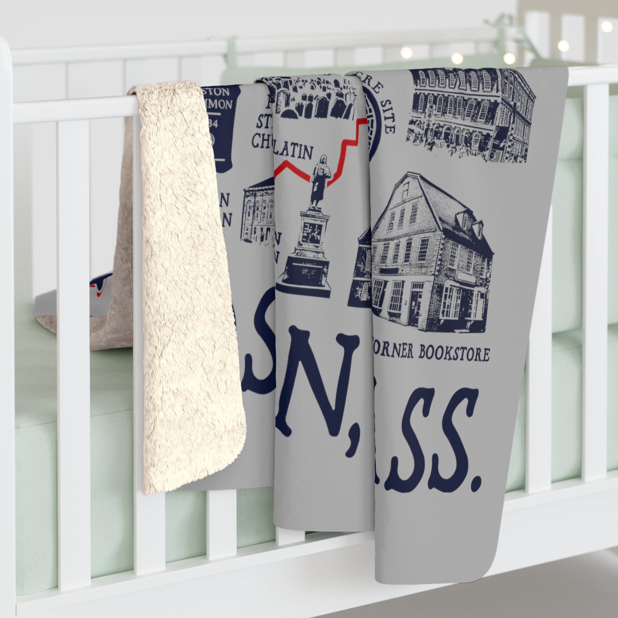 Boston Freedom Trail Sherpa Fleece Blanket - Chowdaheadz