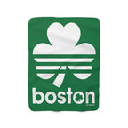 Boston Shamrock Retro Sherpa Fleece Blanket - Chowdaheadz