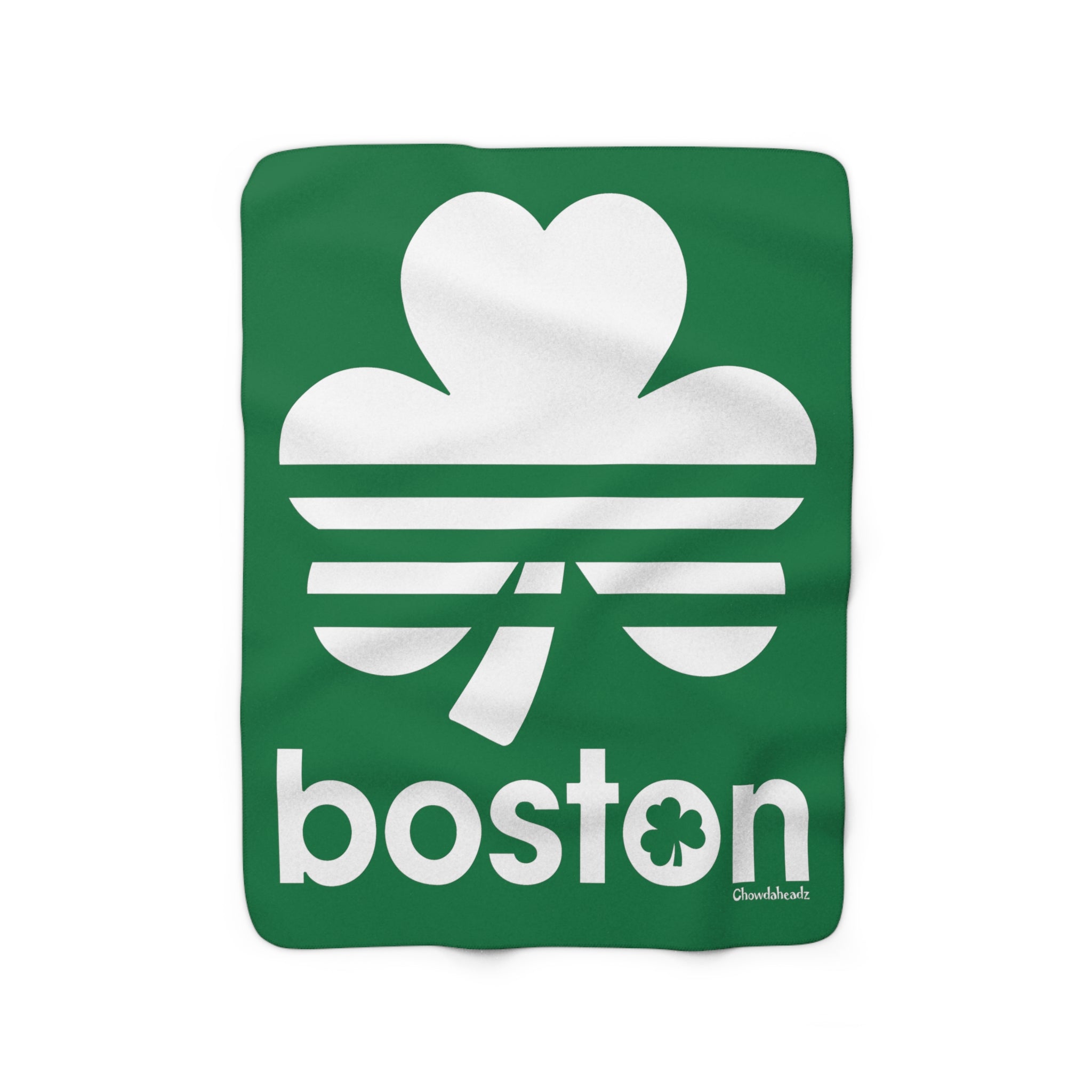 Boston Shamrock Retro Sherpa Fleece Blanket - Chowdaheadz