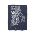 Rhode Island Cities & Towns Sherpa Fleece Blanket - Chowdaheadz
