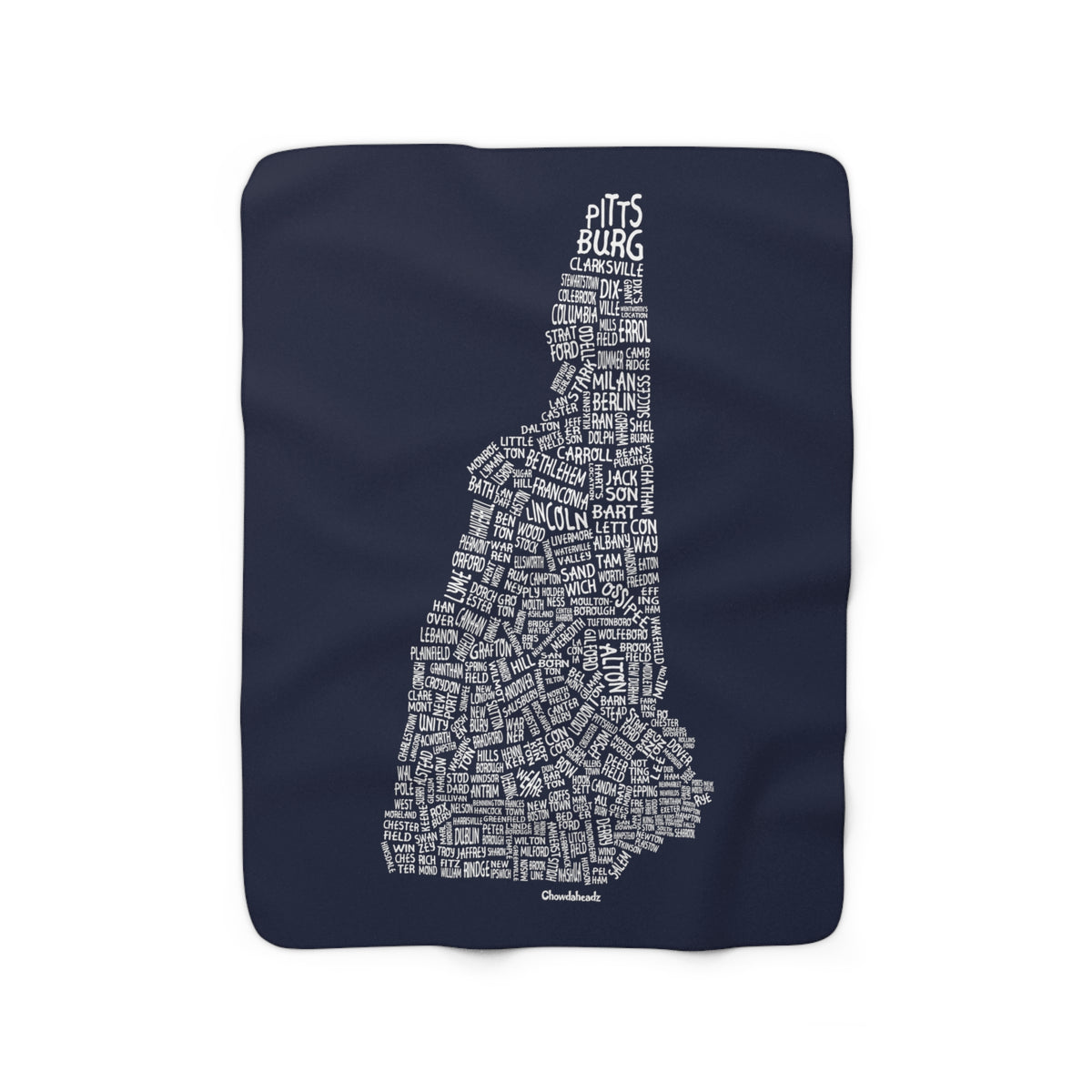 New Hampshire Cities & Towns Sherpa Fleece Blanket - Chowdaheadz