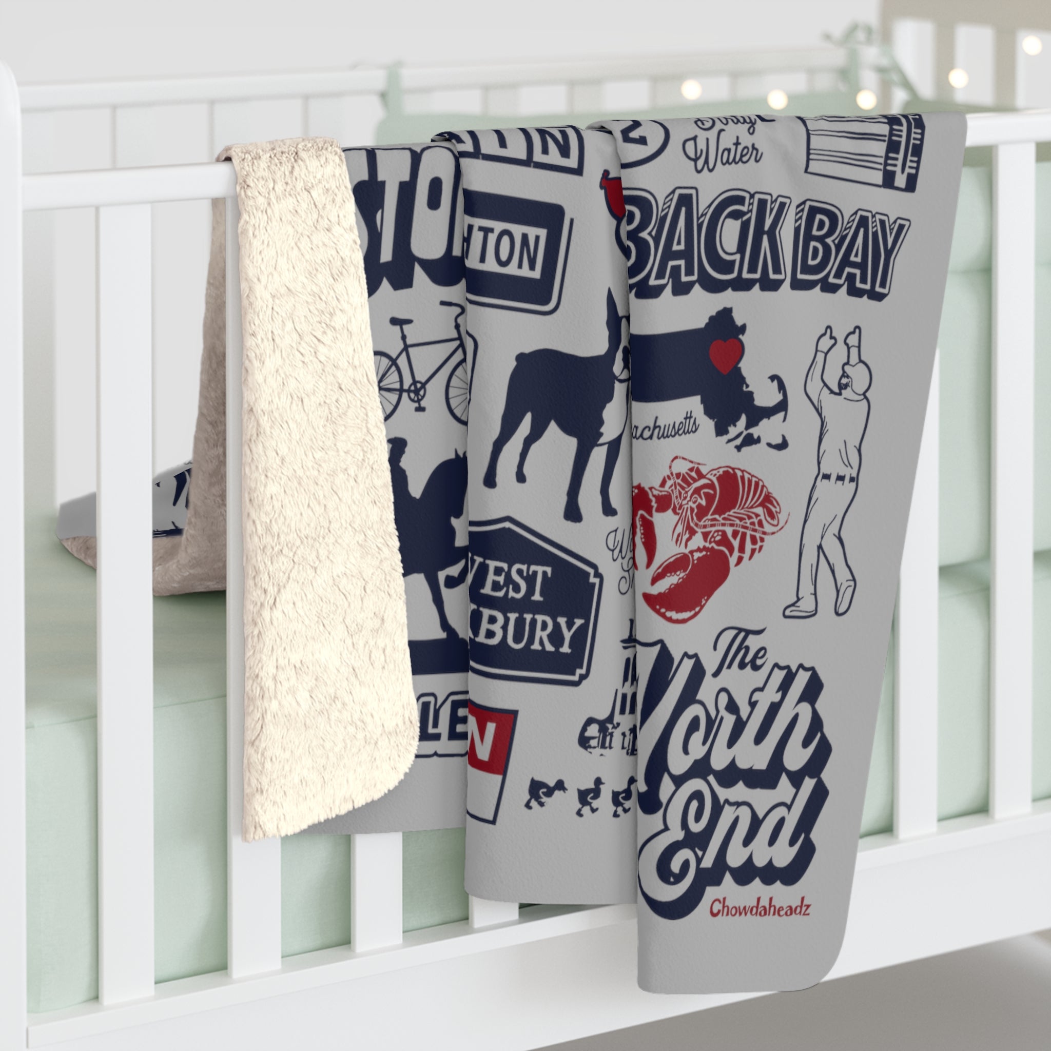 Boston Tourist Sherpa Fleece Blanket - Chowdaheadz
