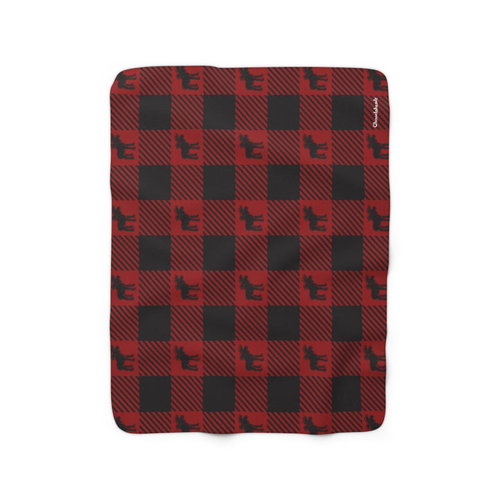 Moose Buffalo Plaid Sherpa Fleece Blanket - Chowdaheadz