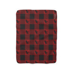 Moose Buffalo Plaid Sherpa Fleece Blanket - Chowdaheadz