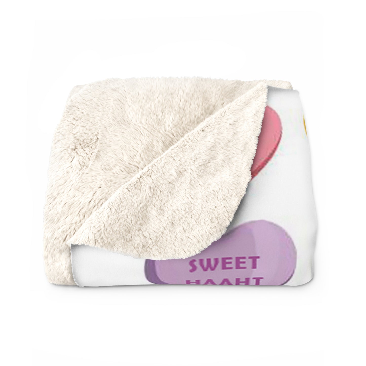Boston Accent Candy Heart Sherpa Fleece Blanket - Chowdaheadz