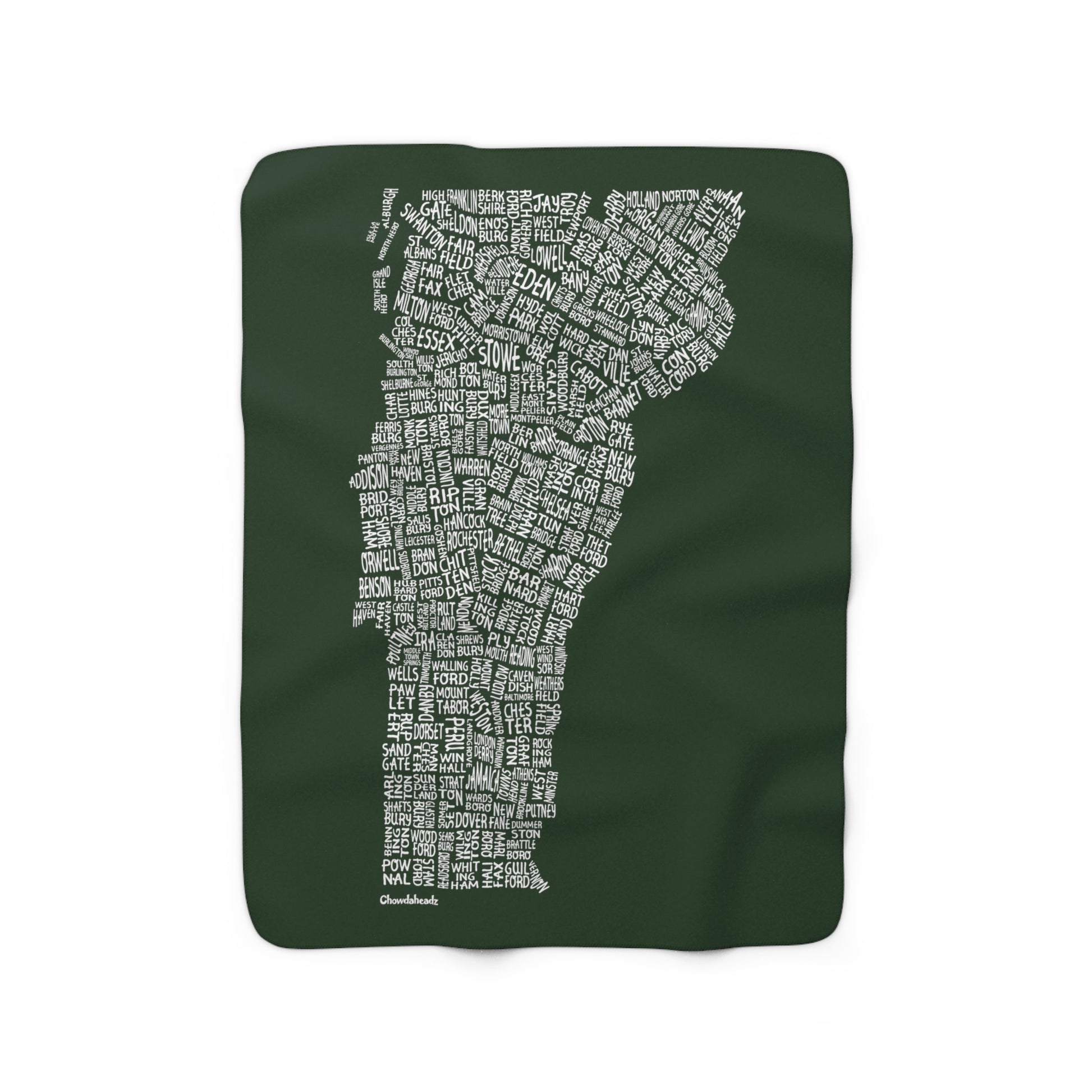 Vermont Cities & Towns Sherpa Fleece Blanket - Chowdaheadz