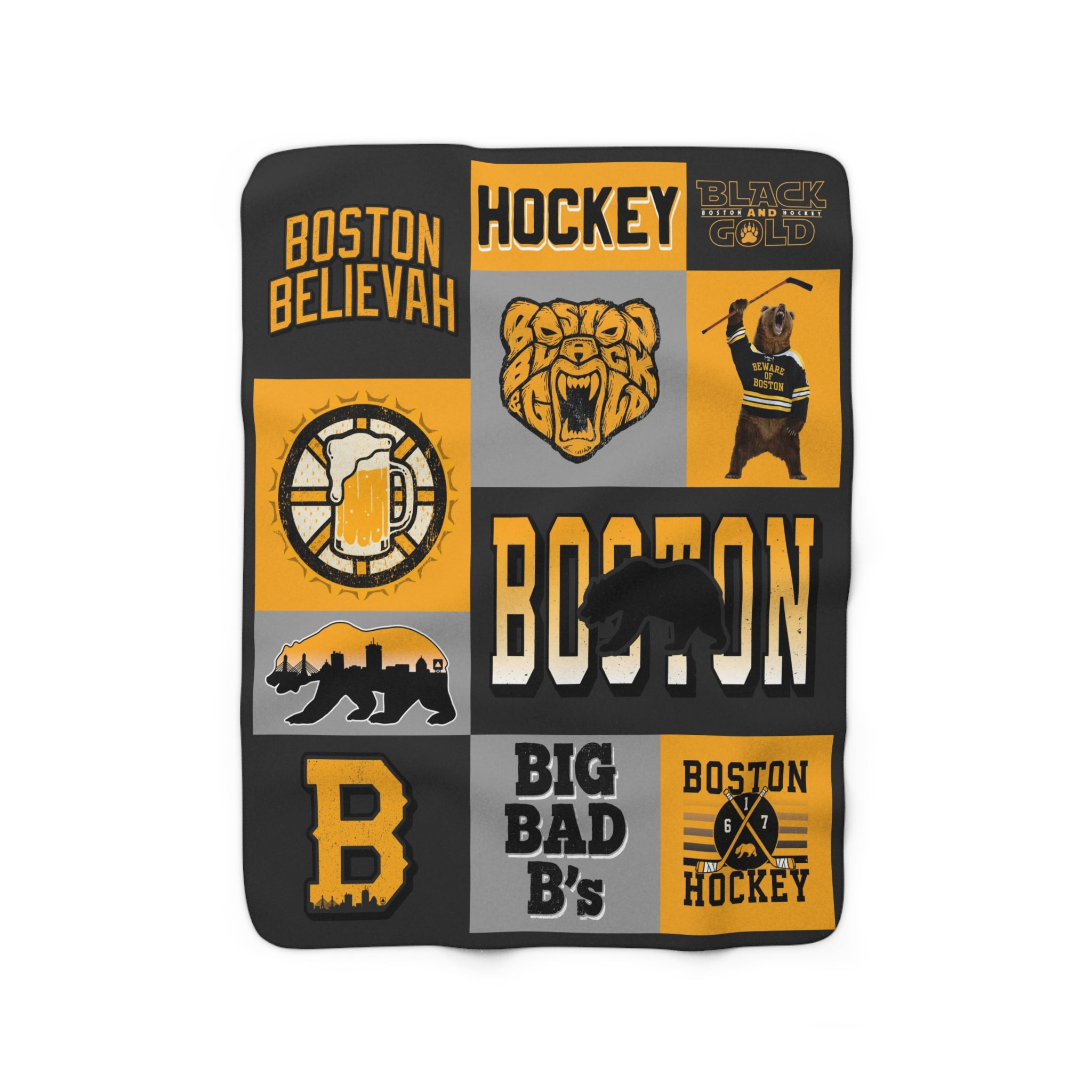 The Best of Black & Gold Sherpa Fleece Blanket - Chowdaheadz