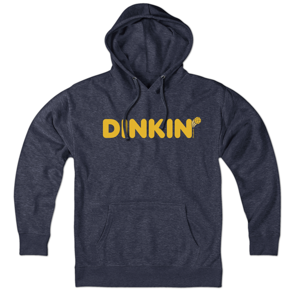Dinkin' Pickleball hoodie in heather blue — pickleball hoodie