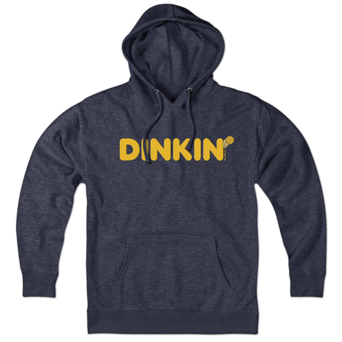 Dinkin' Pickleball hoodie in heather blue — pickleball hoodie