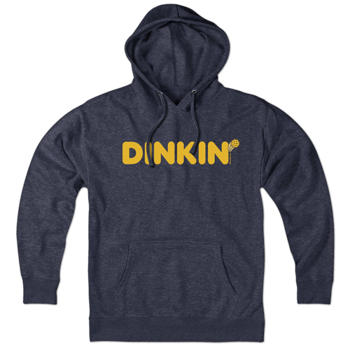 Dinkin' Pickleball hoodie in heather blue — pickleball hoodie
