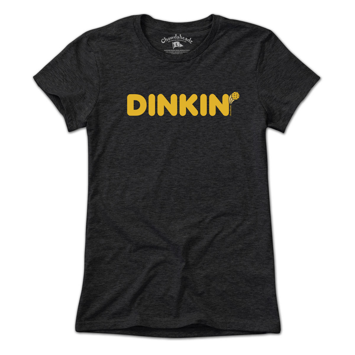 Dinkin' Pickleball ladies t-shirt in charcoal — women's pickleball tee