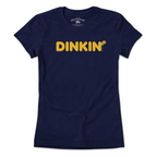 Dinkin' Pickleball ladies t-shirt in navy — women's pickleball tee