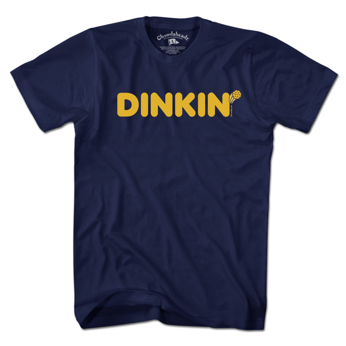 Dinkin' Pickleball t-shirt in navy — pickleball tee