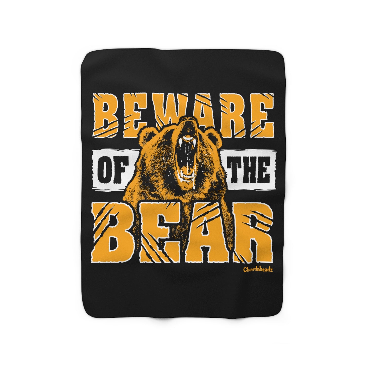 Beware of the Bear Boston Sherpa Fleece Blanket - Chowdaheadz