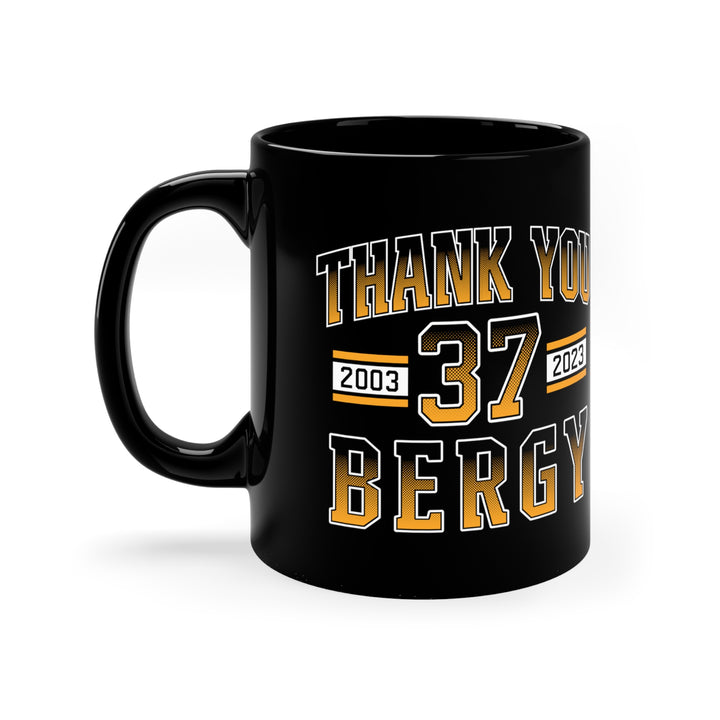 ﻿Thank You Bergy 11oz Black Mug - Chowdaheadz