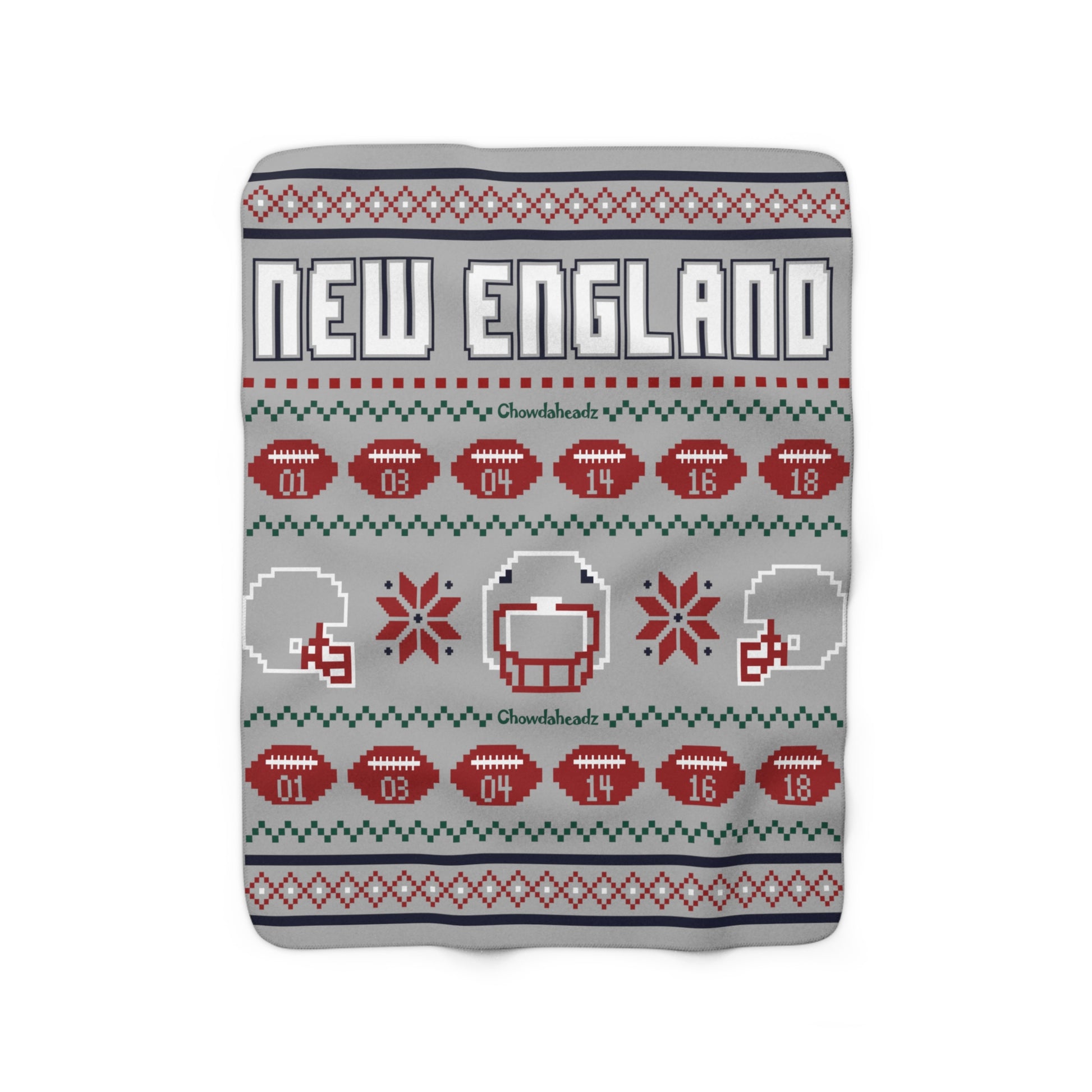 New England Ugly Sweater Sherpa Fleece Blanket - Chowdaheadz