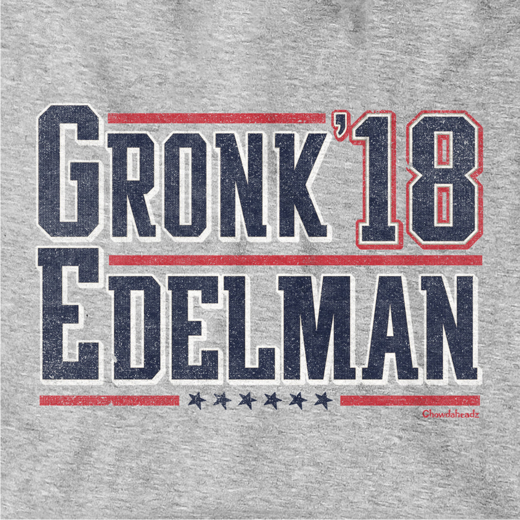 Gronk Edelman '18 hoodie graphic detail in Gray
