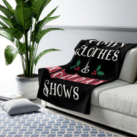 Comfy Clothes & Holiday Shows Sherpa Fleece Blanket - Chowdaheadz