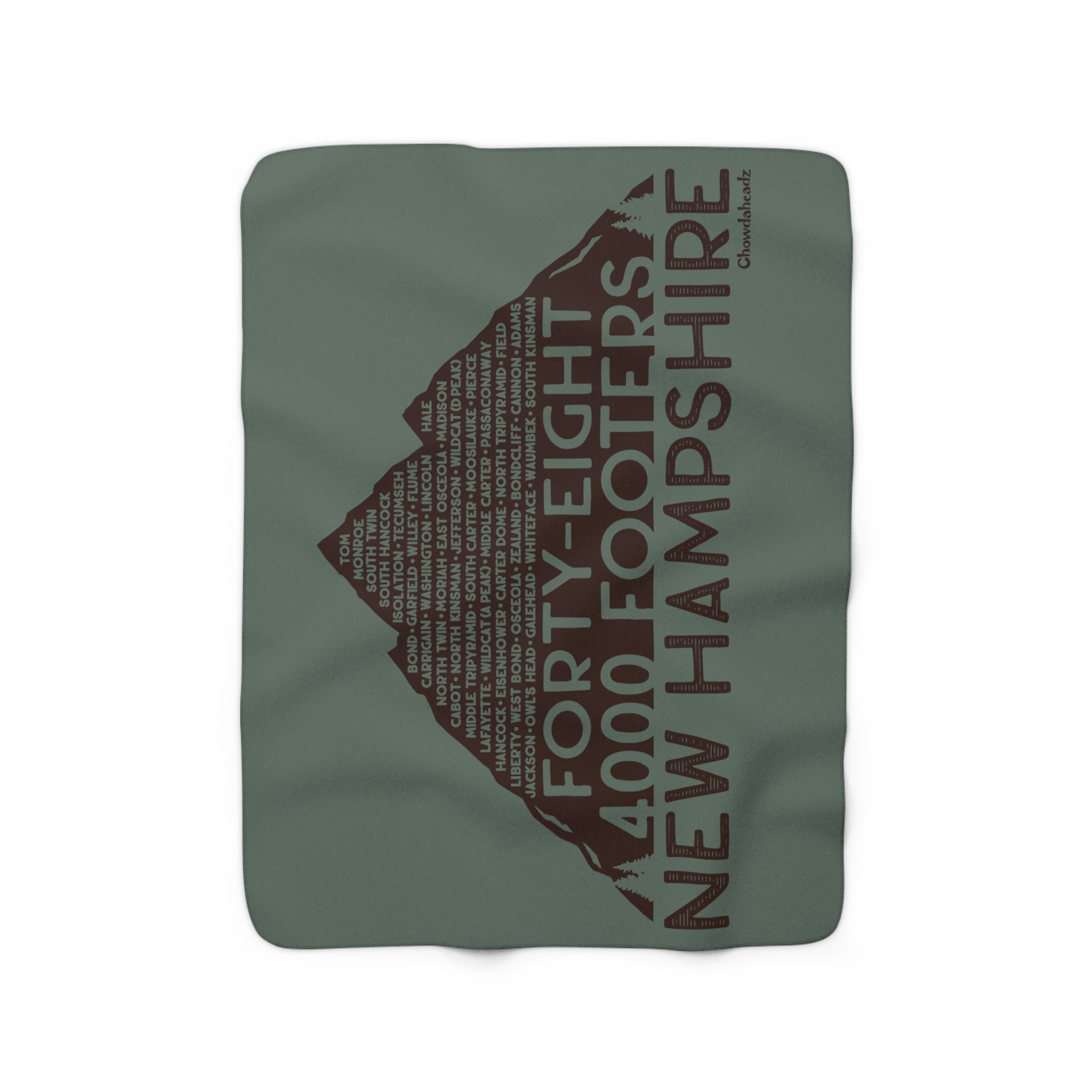 Forty-Eight 4,000 Footers New Hampshire Sherpa Fleece Blanket - Chowdaheadz