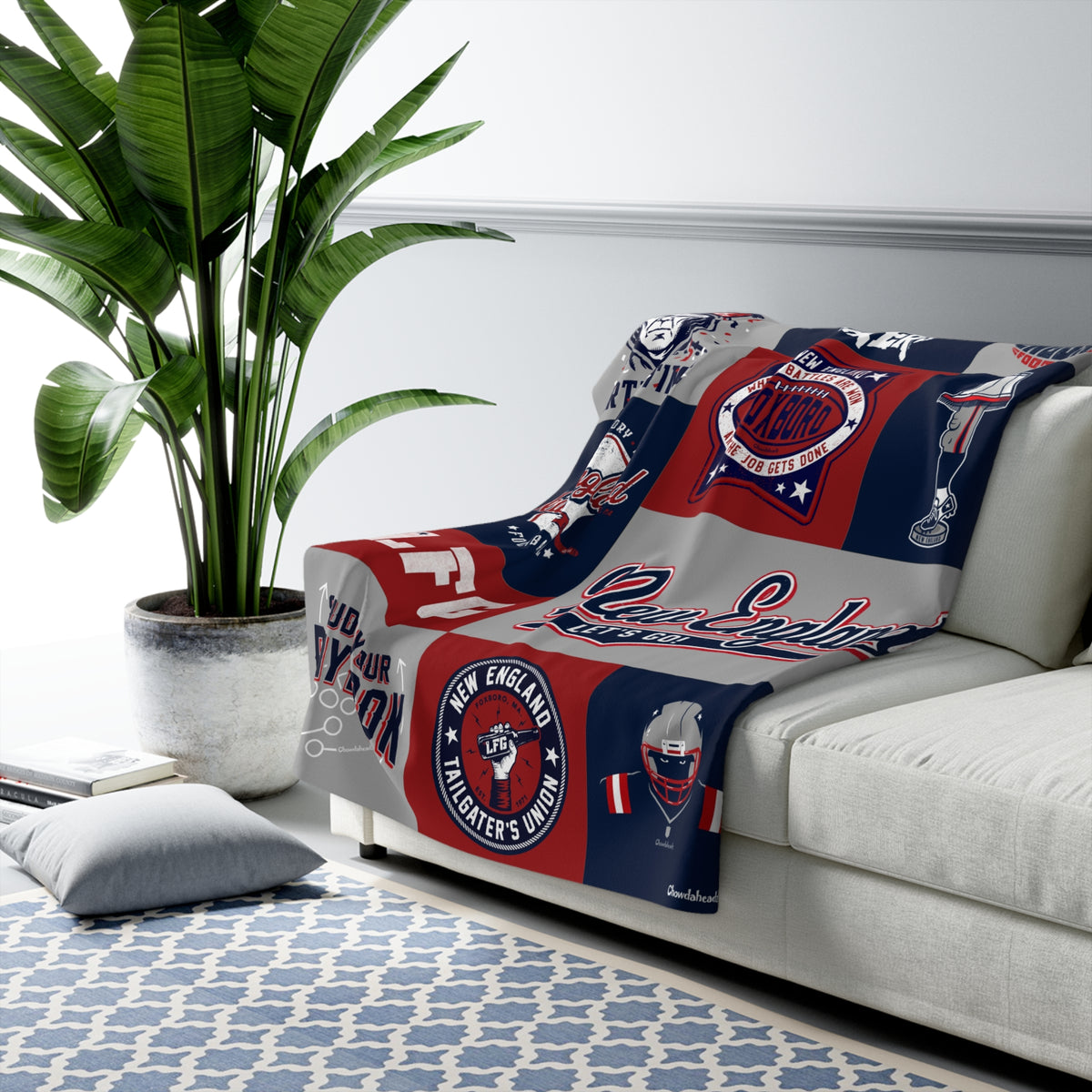 Best of New England Football Sherpa Fleece Blanket - Chowdaheadz