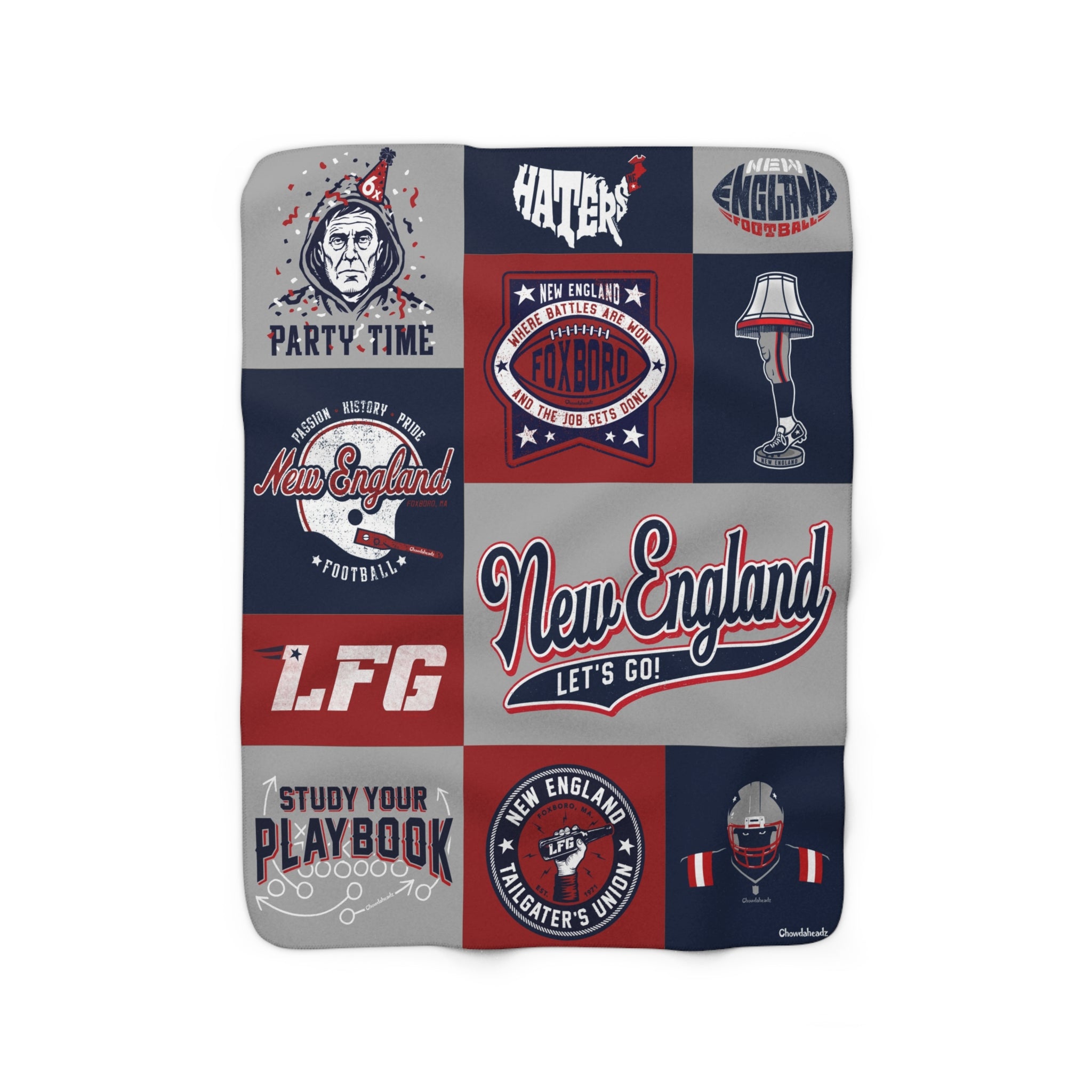 Best of New England Football Sherpa Fleece Blanket - Chowdaheadz