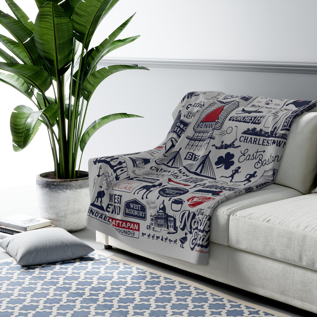 Boston Tourist Sherpa Fleece Blanket - Chowdaheadz