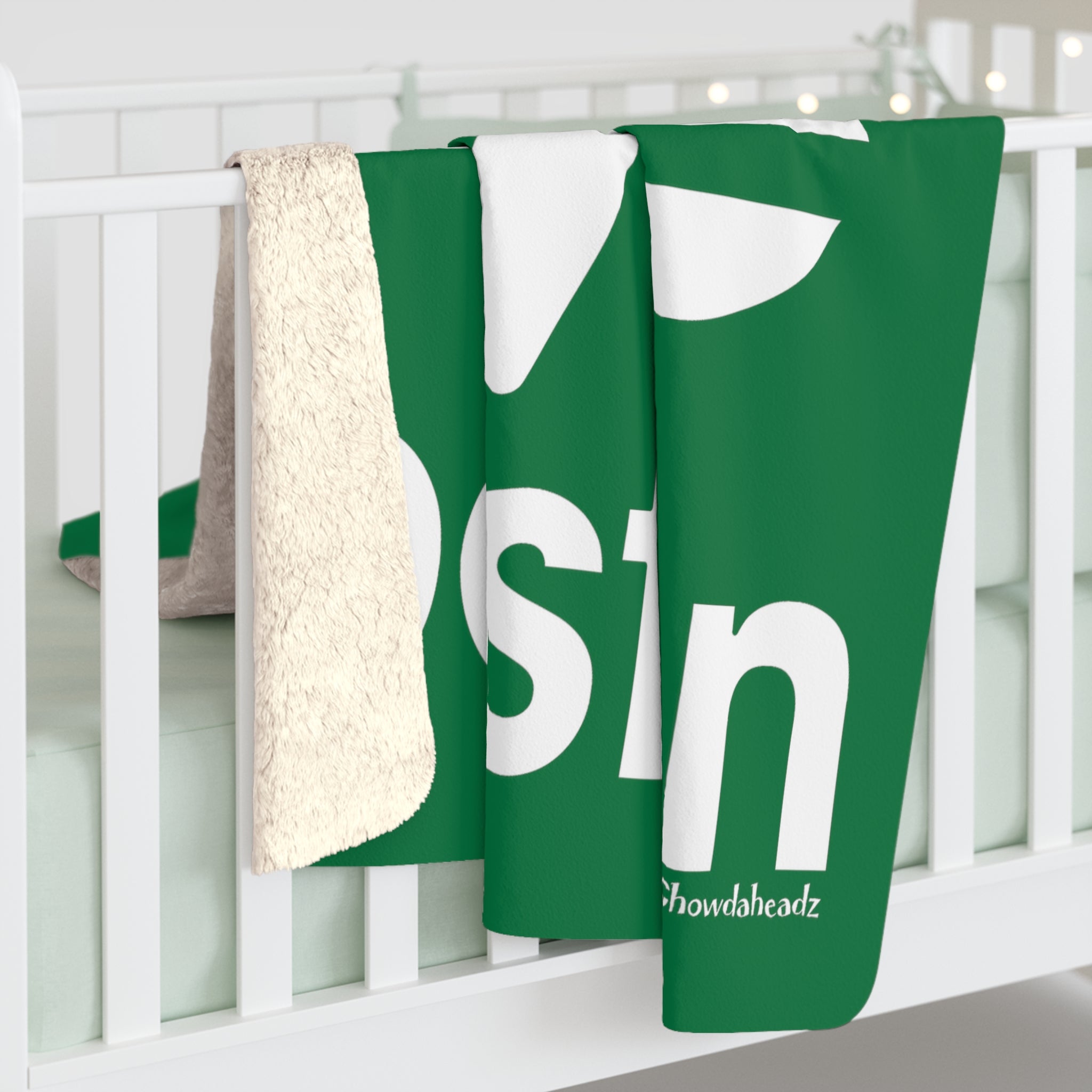 Boston Shamrock Retro Sherpa Fleece Blanket - Chowdaheadz