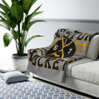 Boston Hockey Crossed Sticks Sherpa Fleece Blanket - Chowdaheadz