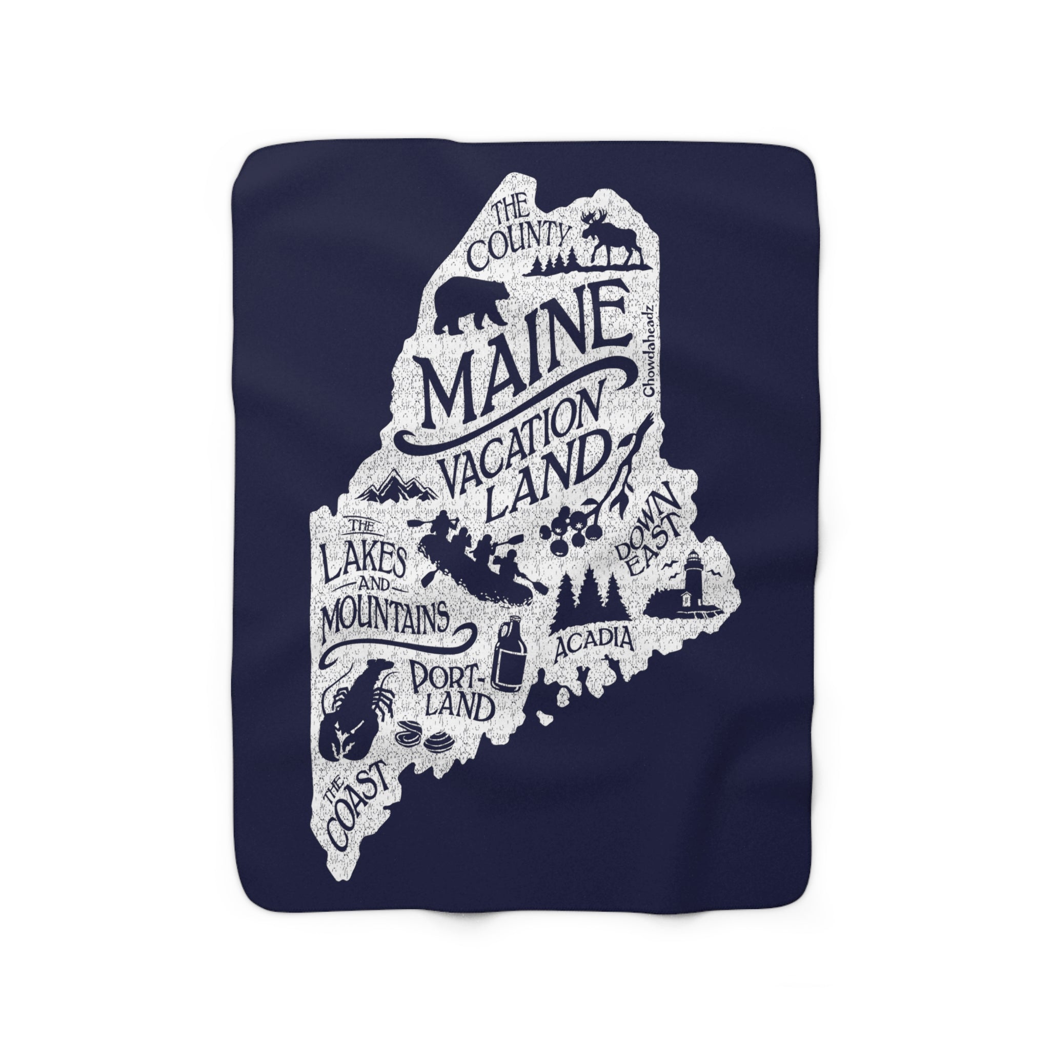 Maine Vacationland Sherpa Fleece Blanket - Chowdaheadz