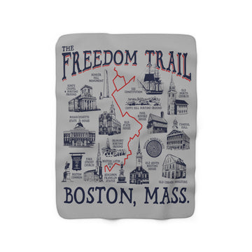 Boston Freedom Trail Sherpa Fleece Blanket - Chowdaheadz