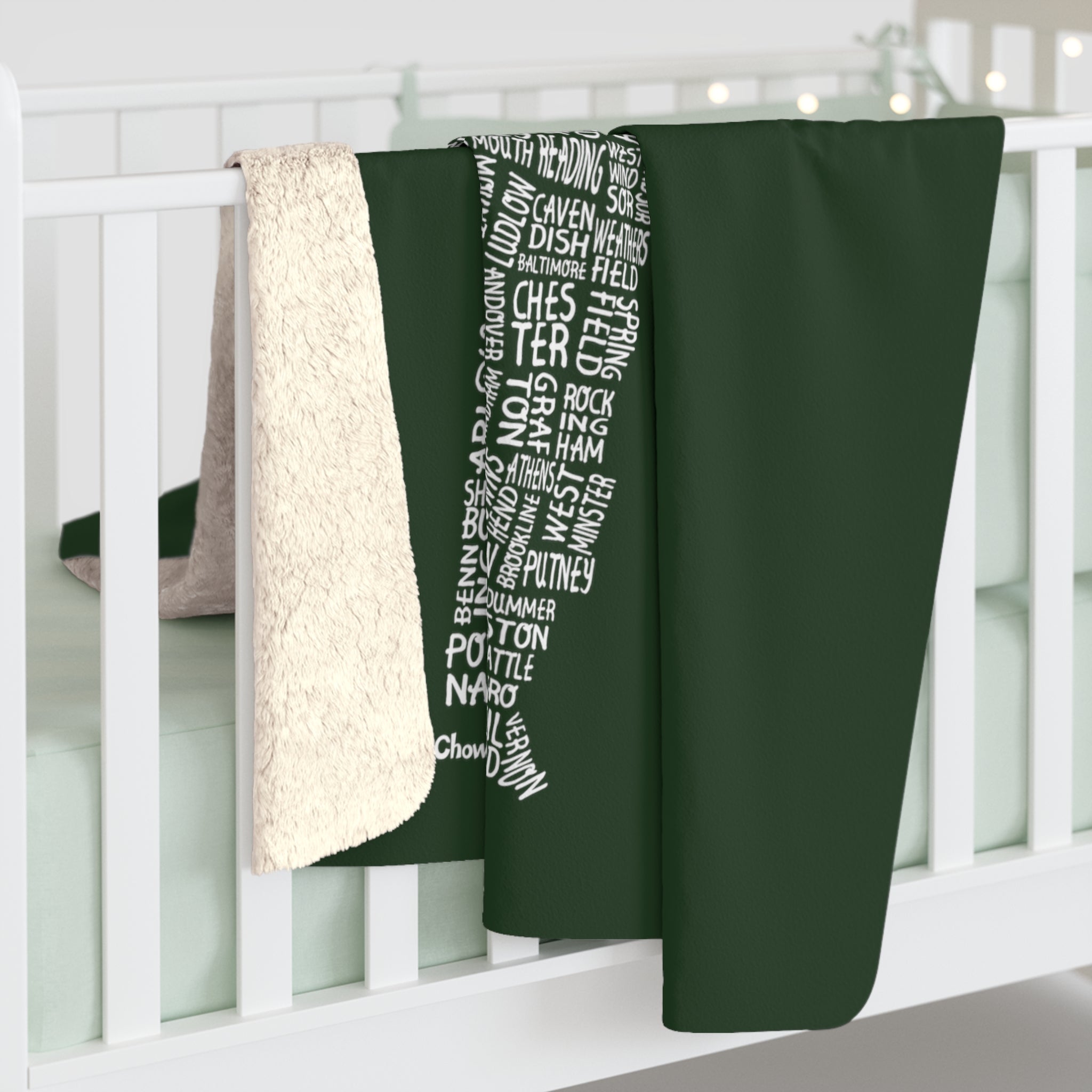 Vermont Cities & Towns Sherpa Fleece Blanket - Chowdaheadz