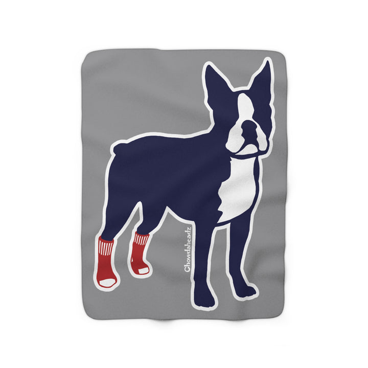 Socks on Boston Terrier Sherpa Fleece Blanket - Chowdaheadz
