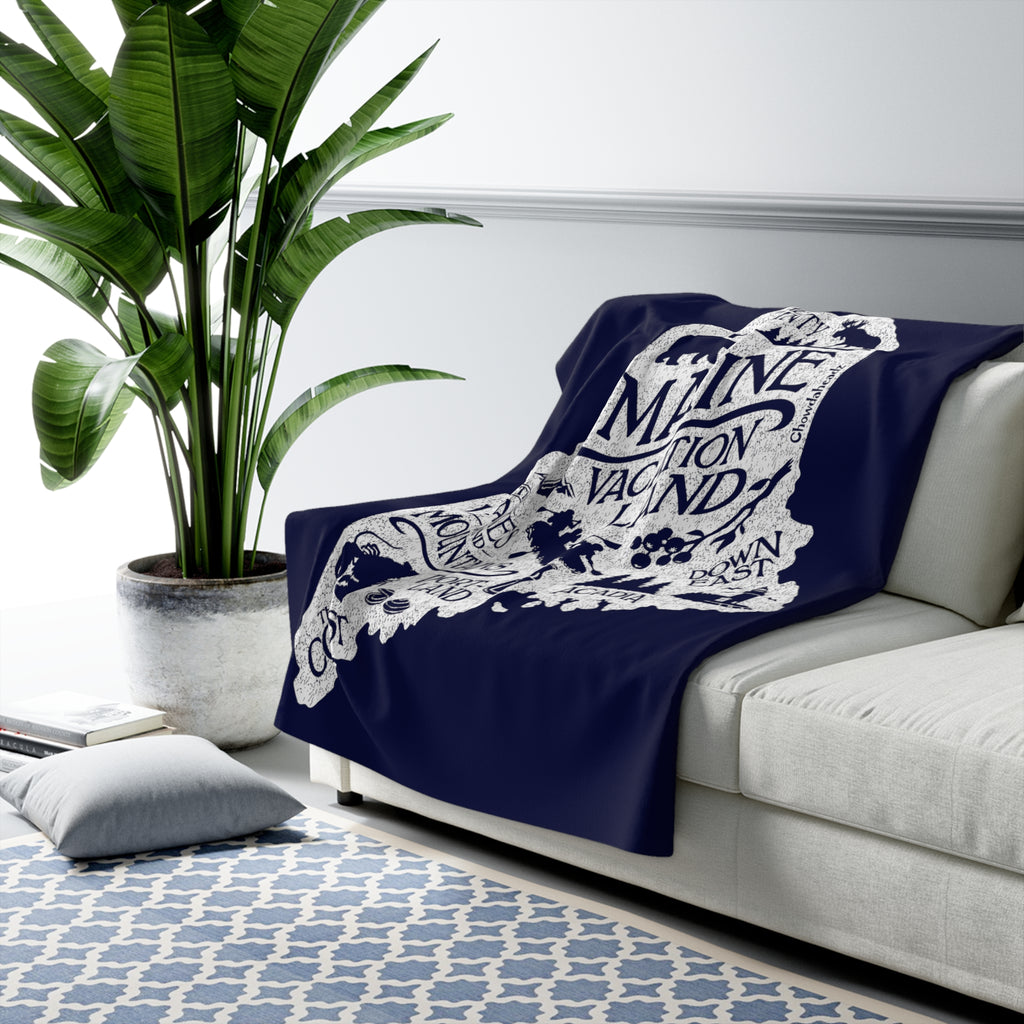 Maine Vacationland Sherpa Fleece Blanket - Chowdaheadz