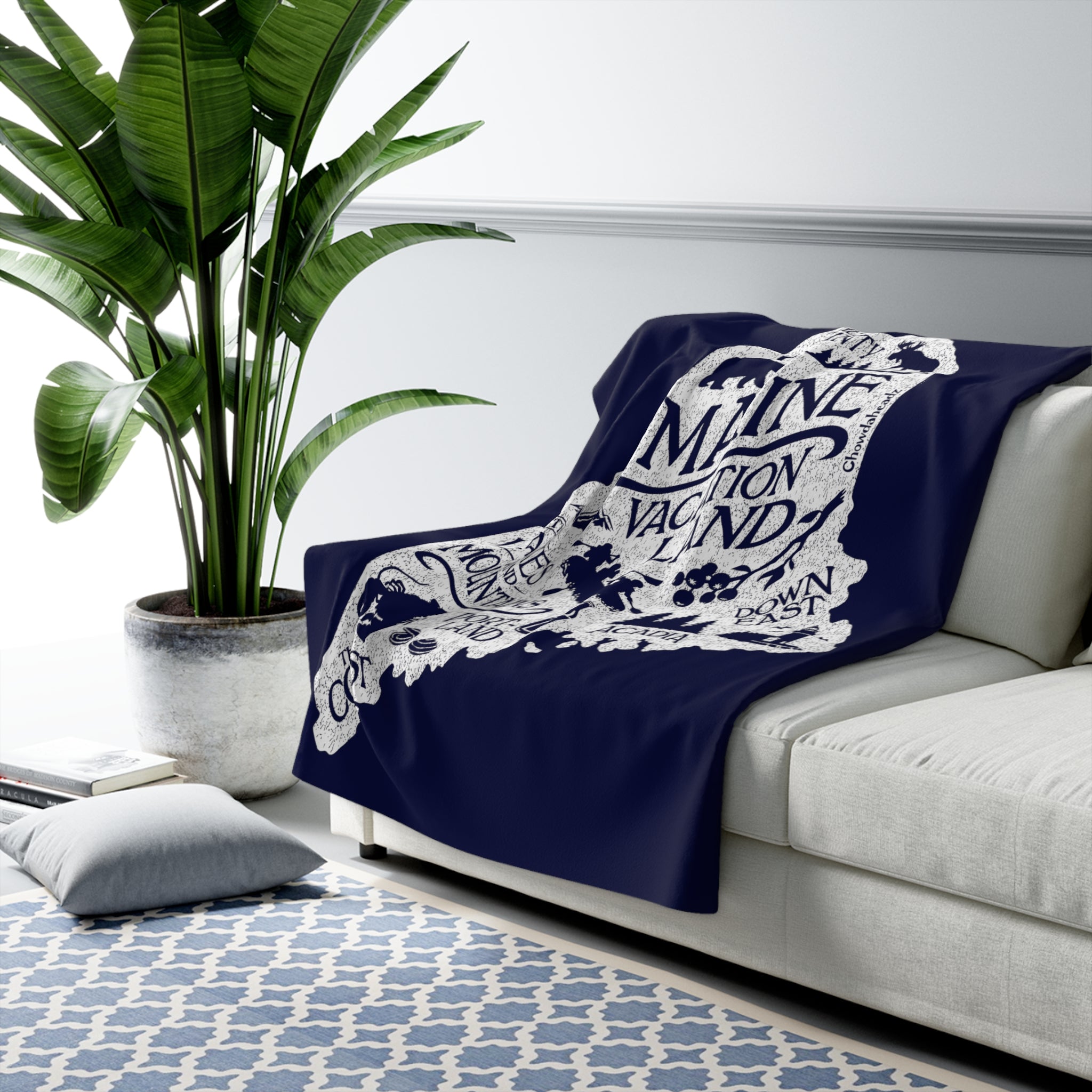 Maine Vacationland Sherpa Fleece Blanket - Chowdaheadz