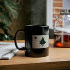 Vintage Maine Flag 11oz Black Mug - Chowdaheadz