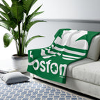 Boston Shamrock Retro Sherpa Fleece Blanket - Chowdaheadz