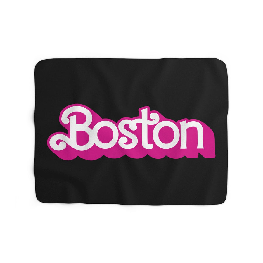 Boston Pink Logo Sherpa Fleece Blanket - Chowdaheadz