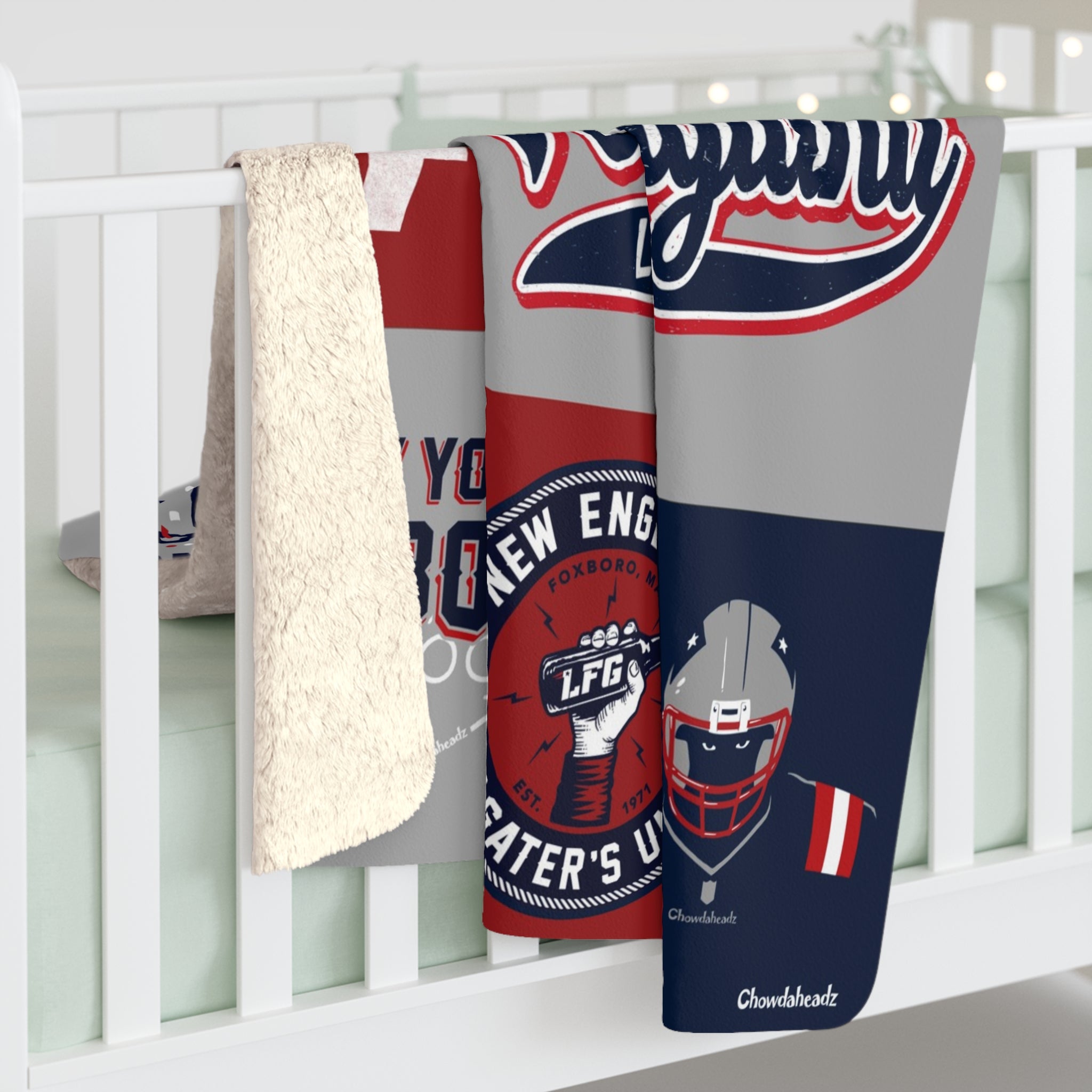 Best of New England Football Sherpa Fleece Blanket - Chowdaheadz