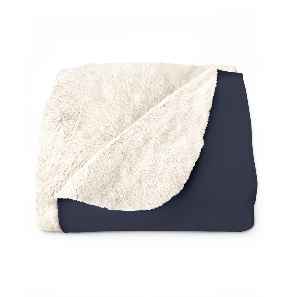 Massachusetts Cities & Towns Sherpa Fleece Blanket - Navy - Chowdaheadz