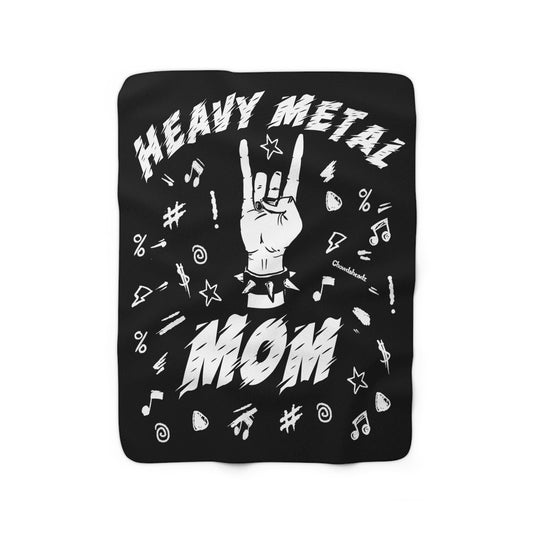 Heavy Metal Mom Sherpa Fleece Blanket - Chowdaheadz